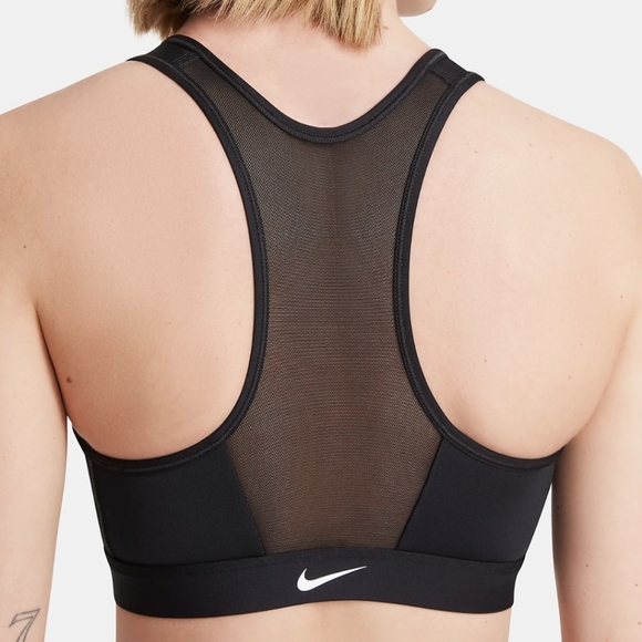 Nike Women's Medium Support Zip Front Sports Racerback Bra Black DD1205-010 NWT - Picture 3 of 3